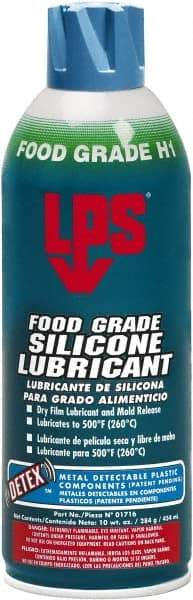 LPS - 16 oz Aerosol Dry Film/Silicone Penetrant/Lubricant - Clear, -40°F to 392°F, Food Grade - Exact Industrial Supply