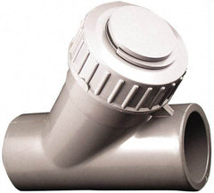 Simtech - 1/2" Pipe, Socket Ends, PVC Y-Strainer - 150 psi Pressure Rating - Exact Industrial Supply