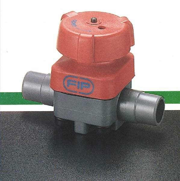 Simtech - 1" Pipe, 150 Max psi, Diaphragm Valve - Spigot End Connection, PVC, Viton Seal - Exact Industrial Supply