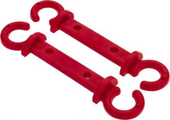 PRO-SAFE - 1/4" High x 1" Long x 2" Wide Barrier Connecting Link - Celcon, Celcon Finish, Red, Use with Plastic Chain - Exact Industrial Supply