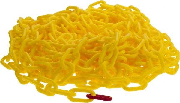PRO-SAFE - 50' Long x 2" Wide Plastic Heavy-Duty Chain - Yellow - Exact Industrial Supply