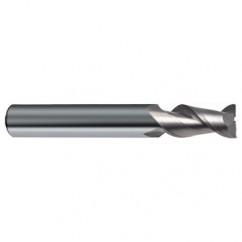 3/8" Dia. - 2-1/2" OAL - 45° Helix Bright Carbide End Mill - 2 FL - Exact Industrial Supply
