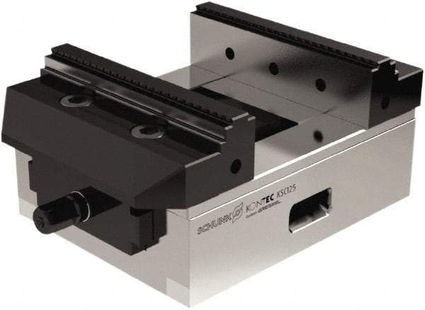 Schunk - 125mm Jaw Width, 160mm Max Jaw Opening, 33mm Throat Depth, Manual Precision Self Centering Vise - Exact Industrial Supply