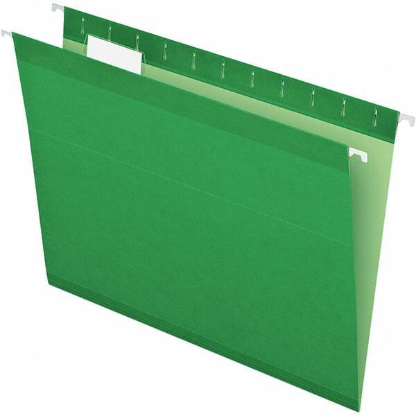 Pendaflex - 8-1/2 x 11", Letter Size, Bright Green, Hanging File Folder - 11 Point Stock, 1/5 Tab Cut Location - Exact Industrial Supply