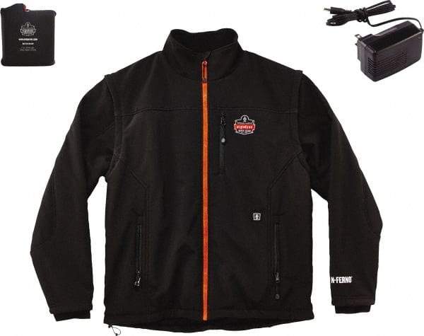 Ergodyne - Size 3XL Heated & Cold Weather Jacket - Black, Polyester, Zipper Closure, 50 to 54" Chest - Exact Industrial Supply