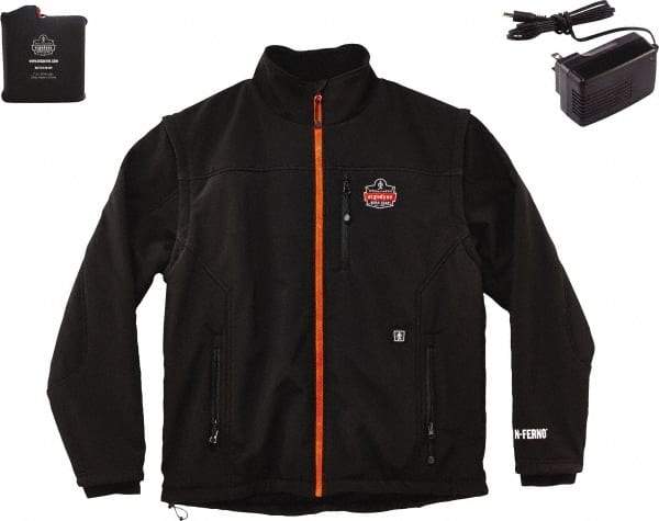 Ergodyne - Size M Heated & Cold Weather Jacket - Black, Polyester, Zipper Closure, 36 to 38" Chest - Exact Industrial Supply