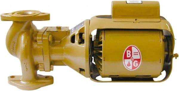 Bell & Gossett - .25 hp, 1 Phase, Bronze Housing, Cast Bronze Impeller, Inline Circulator Pump - 115/230V Volt, 60 Hz Hz, 125 Max psi, 120V Motor - Exact Industrial Supply