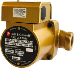 Bell & Gossett - 0.05 hp, 1 Phase, Bronze Housing, Noryl Impeller, Inline Circulator Pump - 115/230V Volt, 60 Hz Hz, 125 Max psi, 120V Motor - Exact Industrial Supply