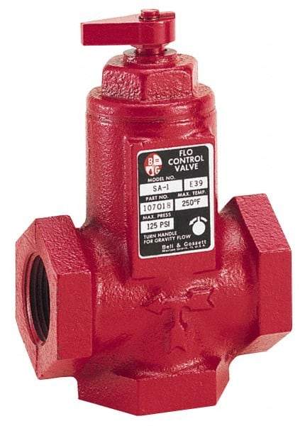 Bell & Gossett - 1-1/4" Pipe, Cast Iron Manually Operated Plumbing Valve - Buna Seal, FNPT - Exact Industrial Supply