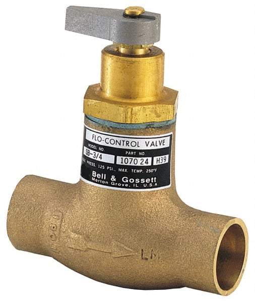 Bell & Gossett - 3/4" Pipe, Bronze Manually Operated Plumbing Valve - Buna Seal, Sweated - Exact Industrial Supply