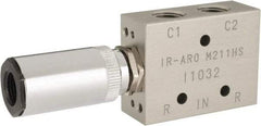 ARO/Ingersoll-Rand - 1/8" Inlet x 1/8" Outlet, Pilot Actuator, Spring Return, 2 Position, Body Ported Solenoid Air Valve - 0.25 CV, 4 Way, 140 psi, 122° Max Temp, 15° Min Temp - Exact Industrial Supply