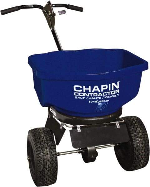 Chapin - 80 Lb Powder Coated Steel Walk Behind Broadcast Landscape Spreader - 14" Pneumatic Wheels - Exact Industrial Supply