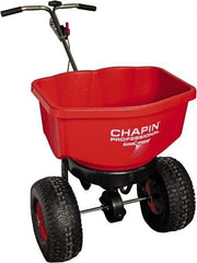 Chapin - 100 Lb Stainless Steel Walk Behind Broadcast Landscape Spreader - 14" Pneumatic Wheels - Exact Industrial Supply