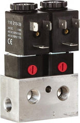 ARO/Ingersoll-Rand - 1/8", CAT Series 3-Way 2-Position Bar Manifold Stacking Solenoid Valve - 24 VDC, 0.062 CV Rate, 3.275" High x 3" Long - Exact Industrial Supply