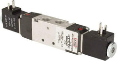 ARO/Ingersoll-Rand - 1/8" Inlet x 1/8" Outlet, Solenoid Actuator, Solenoid Return, 3 Position, Body Ported Solenoid Air Valve - 24 VDC Input, 0.5 CV, 4 Way, 115 psi, 122° Max Temp - Exact Industrial Supply