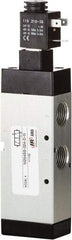 ARO/Ingersoll-Rand - 3/8" Inlet x 3/8" Outlet, Single Solenoid Actuator, Spring Return, 2 Position, Body Ported Solenoid Air Valve - 120 VAC Input, 1.65 CV, 3 Way, 115 psi, 122° Max Temp, 15° Min Temp - Exact Industrial Supply