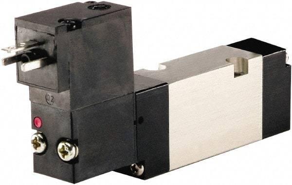 ARO/Ingersoll-Rand - Solenoid Actuator, Spring Return, 2 Position, Body Ported Solenoid Air Valve - 120 VAC Input, 1/4 CV, 4 Way, 115 psi, 122° Max Temp - Exact Industrial Supply
