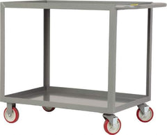 Little Giant - 1,200 Lb Capacity, 24" Wide x 48" Long x 35" High Service Cart - 2 Shelf, Steel, 2 Rigid/2 Swivel Casters - Exact Industrial Supply