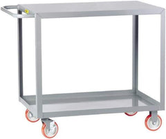 Little Giant - 1,200 Lb Capacity, 18" Wide x 32" Long x 35" High Service Cart - 2 Shelf, Steel, 2 Rigid/2 Swivel Casters - Exact Industrial Supply