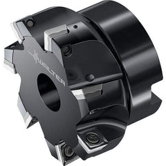 Walter - 6 Inserts, 80mm Cut Diam, 27mm Arbor Diam, Indexable Square-Shoulder Face Mill - 0° Lead Angle, 50mm High, Through Coolant, Series M4132-B1 - Exact Industrial Supply