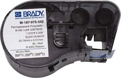 Brady - 3/4" Wide x 24" Long, White Heat Shrinkable Polyolefin Heat Shrink Tubing - For BMP41 Label Printer, BMP51 Label Printer, BMP53 Label Printer - Exact Industrial Supply
