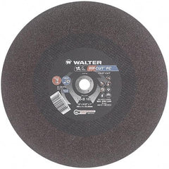 WALTER Surface Technologies - 16" 24 Grit Aluminum Oxide Cutoff Wheel - 5/32" Thick, 1" Arbor, 3,800 Max RPM, Use with Stationary Tools - Exact Industrial Supply