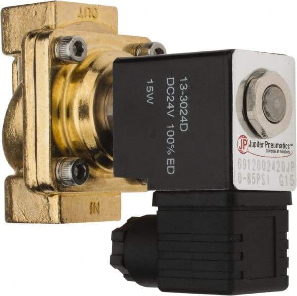 PRO-SOURCE - 1/2", 2/2 Way Stacking Solenoid Valve - 24 VDC, 4.12 CV Rate, 3.98" High x 2.76" Long - Exact Industrial Supply