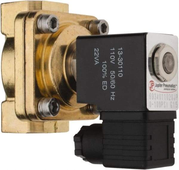 PRO-SOURCE - 3/4", 2/2 Way Stacking Solenoid Valve - 110 VAC, 8.78 CV Rate, 4.21" High x 3.54" Long - Exact Industrial Supply