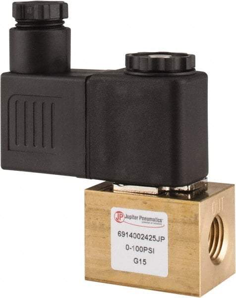 PRO-SOURCE - 1/4", 2/2 Way Square Body Stacking Solenoid Valve - 24 VDC, 0.18 CV Rate, 2.95" High x 2.64" Long - Exact Industrial Supply