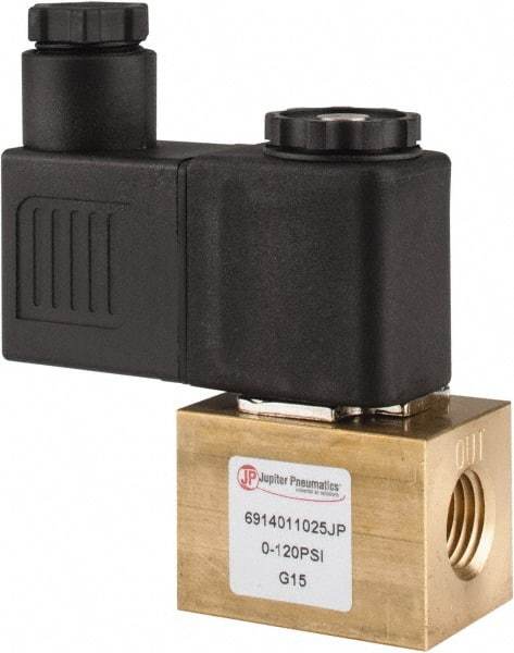PRO-SOURCE - 1/4", 2/2 Way Square Body Stacking Solenoid Valve - 110 VAC, 0.18 CV Rate, 2.95" High x 2.64" Long - Exact Industrial Supply