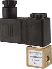 PRO-SOURCE - 1/8", 2/2 Way Square Body Stacking Solenoid Valve - 24 VDC, 0.1 CV Rate, 2.83" High x 2.3" Long - Exact Industrial Supply