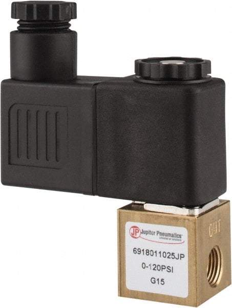 PRO-SOURCE - 1/8", 2/2 Way Square Body Stacking Solenoid Valve - 110 VAC, 0.1 CV Rate, 2.83" High x 2.3" Long - Exact Industrial Supply