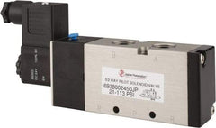PRO-SOURCE - 3/8", 5/2 Way Single Stacking Solenoid Valve - 24 VDC, 1.9 CV Rate, 2.81" High x 6.22" Long - Exact Industrial Supply
