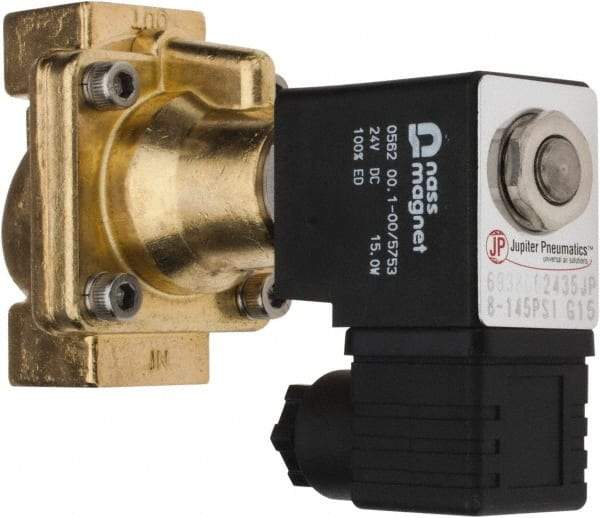 PRO-SOURCE - 3/8", 2/2 Way Steam Series Stacking Solenoid Valve - 24 VDC, 4.5 CV Rate, 4.19" High x 2.76" Long - Exact Industrial Supply