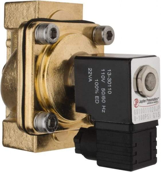 PRO-SOURCE - 1", 2/2 Way Stacking Solenoid Valve - 110 VAC, 11.92 CV Rate, 4.74" High x 3.78" Long - Exact Industrial Supply