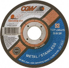 Camel Grinding Wheels - 60 Grit, 6" Wheel Diam, Type 27 Depressed Center Wheel - Medium Grade, Zirconia Alumina, Resinoid Bond, S Hardness, 10,200 Max RPM - Exact Industrial Supply
