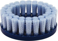 Tanis - 3" 220 Grit Ceramic Crimped Disc Brush - Drive Arbor Connector, 1-1/2" Trim Length, 7/8" Arbor Hole - Exact Industrial Supply