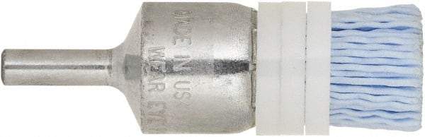 Tanis - 120 Grit, 3/4" Brush Diam, Crimped, End Brush - 1/4" Diam Steel Shank, 10,000 Max RPM - Exact Industrial Supply