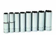 14 Piece - 3/8" Drive - 6 Point - Shallow Socket Set on Clip Rail Metric - Exact Industrial Supply