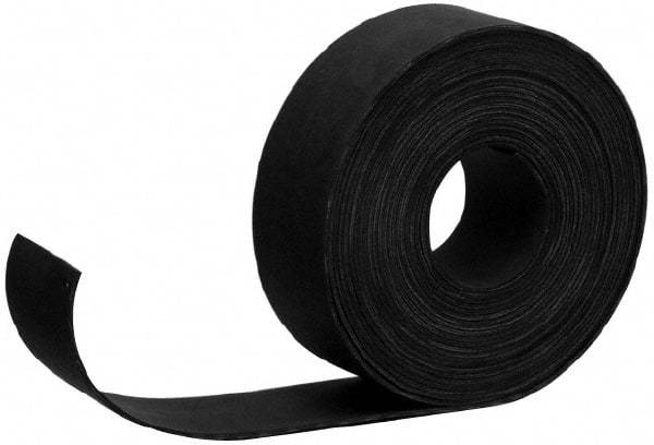 Made in USA - 1/2" Thick x 36" Wide Black Buna-N Rubber Roll - Cut to Length, Adhesive Back, 50 Shore A Durometer, 2,500 psi Tensile Strength, -20°F to 170°F - Exact Industrial Supply