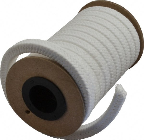 Made in USA - 3/8" x 8.4' Spool Length, PTFE/Sanitary Compression Packing - Exact Industrial Supply