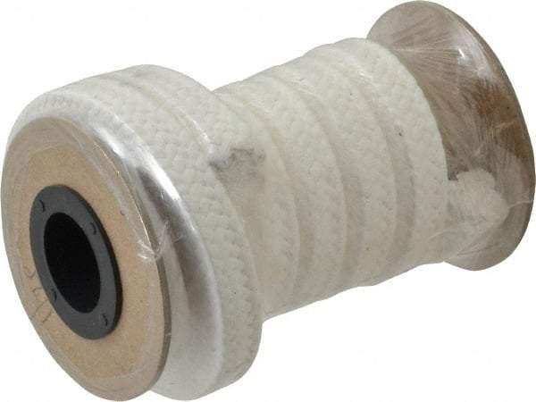 Made in USA - 1/2" x 5.1' Spool Length, PTFE/Sanitary Compression Packing - 1,000 Max psi, 500° F Max, White - Exact Industrial Supply