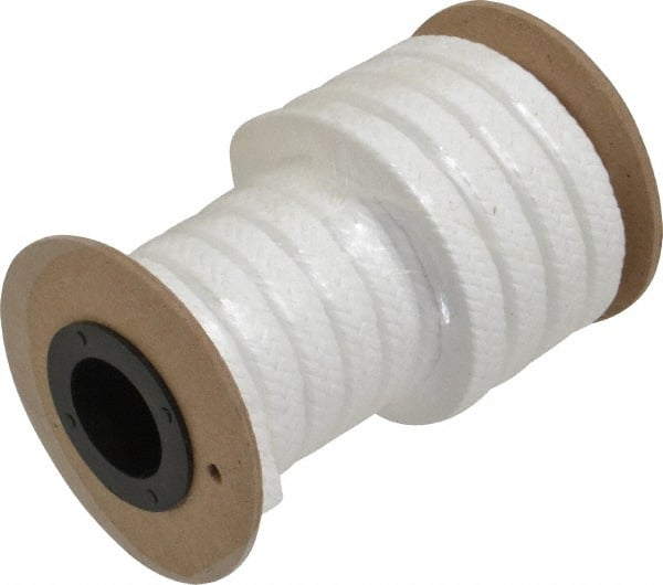 Made in USA - 3/8" x 4.2' Spool Length, PTFE/Sanitary Compression Packing - Exact Industrial Supply