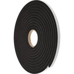 Roll: Closed Cell, Neoprene-Blend Spring Rubber, 1/2″ Wide, Black Adhesive Backing