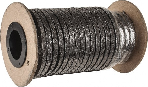 Made in USA - 3/16" x 30' Spool Length, Carbon Fiber Compression Packing - Exact Industrial Supply