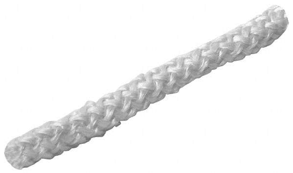 Made in USA - 1-1/2" Diam Fiberglass Rope Gasketing - White, Cut to Length - Exact Industrial Supply