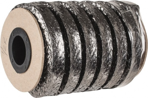 1/2″ x 10.2' Spool Length, Carbon Fiber Compression Packing 3,500 Max psi, -450 to 1200° F, Dark Gray