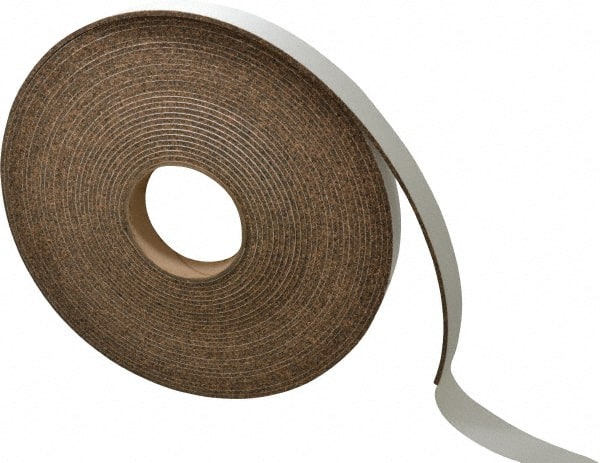 Made in USA - 1" Wide x 1/8" Thick, Adhesive Backed Gasketing Roll - Exact Industrial Supply