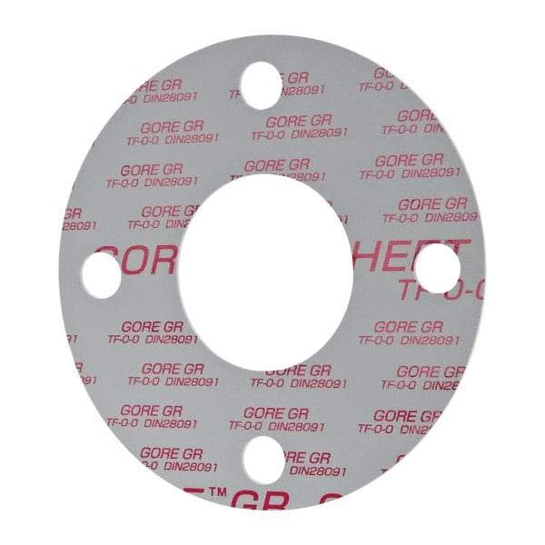 Made in USA - 2-1/2" Pipe, Flange Gasket - Gore-Tex GR, White, 1/16" Thick - Exact Industrial Supply