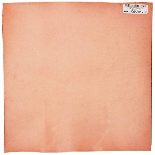 Made in USA - 12" Long x 12" Wide x 1/8" Thick, Leather Sheet Gasketing - Tan - Exact Industrial Supply